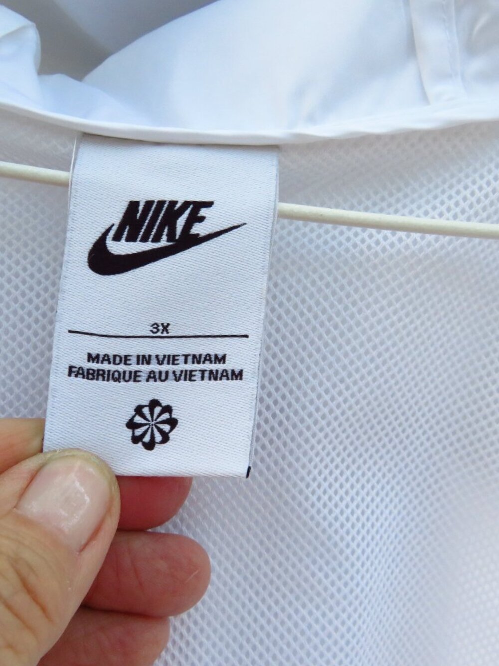 Mens Nike White Zip front windbreaker Jacket 3X with Hood - Picture 6 of 11